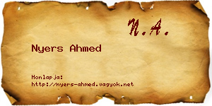 Nyers Ahmed névjegykártya